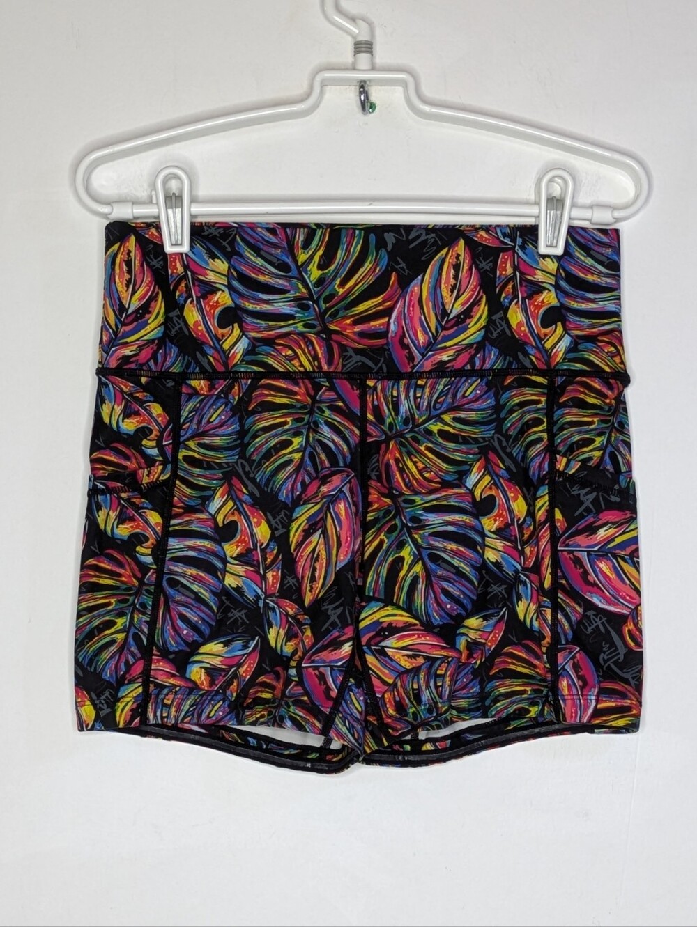 Constantly Varied Gear Colorful Monstera Leaf Athletic Exercise Workout Shorts S